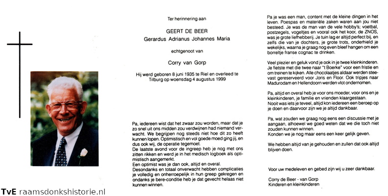 Gerardus Adrianus Johannes Maria de Beer Corry van Gorp
