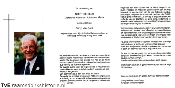 Gerardus Adrianus Johannes Maria de Beer Corry van Gorp
