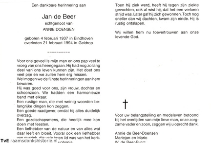 Jan de Beer Annie Doensen