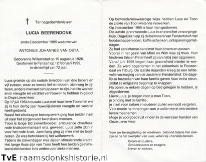 Lucia Beerendonk Antonius Johannes van Osta