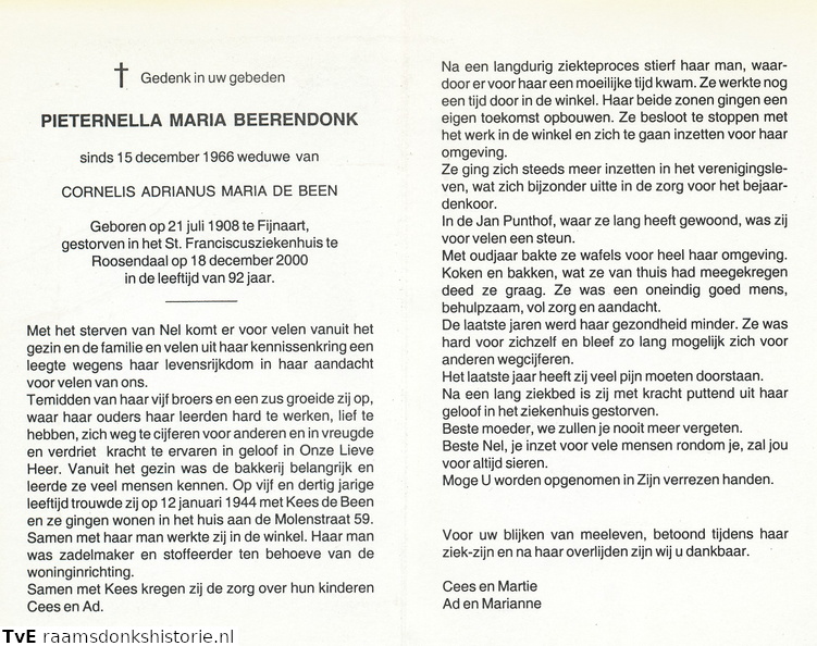 Pieternella Maria Beerendonk Cornelis Adrianus Maria de Been
