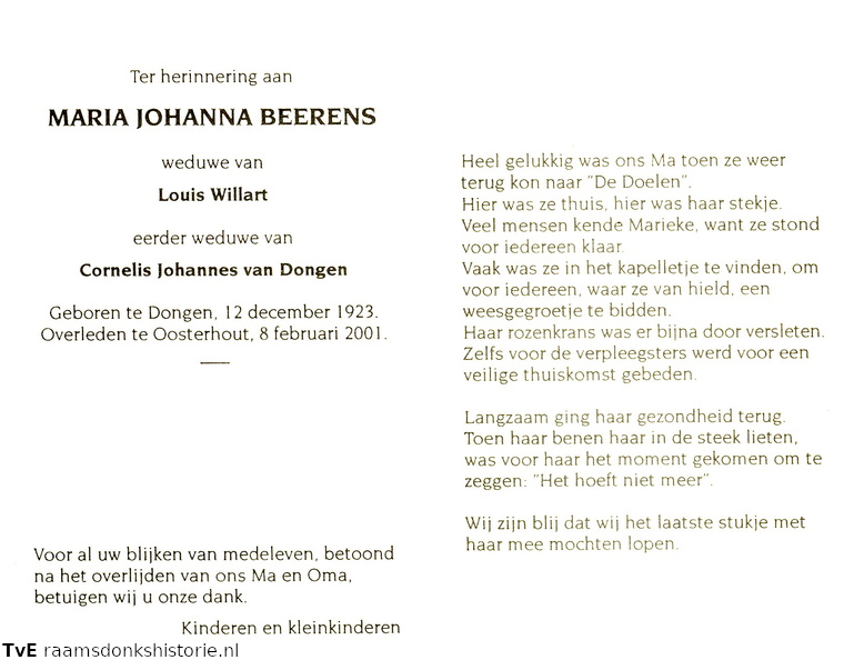 Maria Johanna Beerens Louis Willart Cornelis Johannes van Dongen