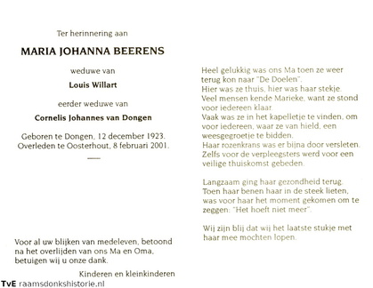 Maria Johanna Beerens Louis Willart Cornelis Johannes van Dongen