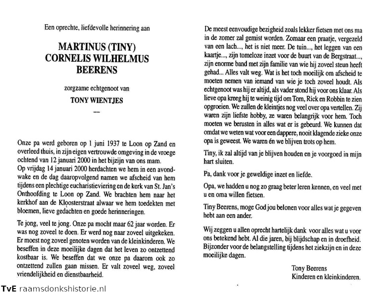 Martinus Cornelis Wilhelmus Beerens Tony Wientjes