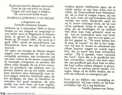Isabella Johanna van Beers Cornelis Johannes Janssen