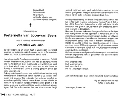 Pieternella van Beers Antonius van Loon