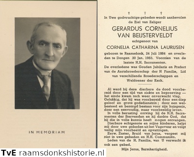 Gerardus Cornelius van Beijsterveldt Cornelia Catharina Laurijsen