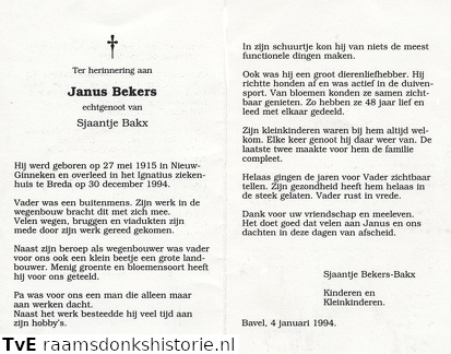 Janus Bekers Sjaantje Bakx