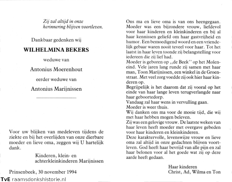 Wilhelmina Bekers Antonius Moerenhout Antonius Marijnissen
