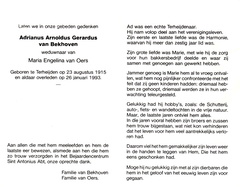 Adrianus Arnoldus Gerardus van Bekhoven Maria Engelina van Oers