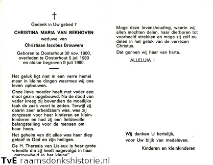 Christina Maria van Bekhoven Christiaan Jacobus Brouwers