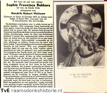 Sophie Francisca Bekkers Hendrik Hubert Nelissen