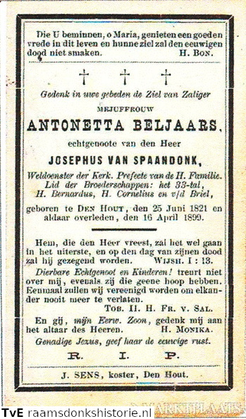 Antonetta Beljaars Josephus van Spaandonk