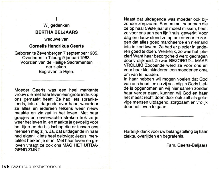 Bertha Beljaars Cornelis Hendrikus Geerts