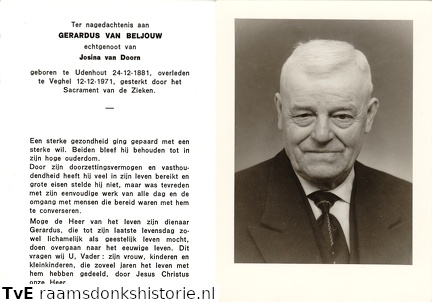 Gerardus van Beljouw Josina van Doorn