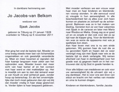 Jo van Belkom Sjaak Jacobs