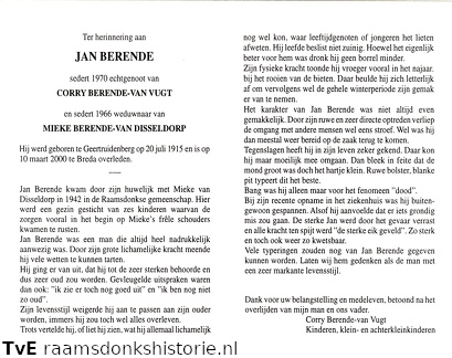 Jan Berende Corry van Vugt Mieke van Disseldorp