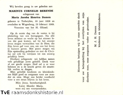 Marinus Cornelis Berende  Maria Jacoba Henrica Damen