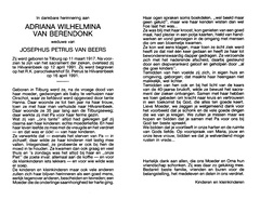 Adriana Wilhelmina van Berendonk Josephus Petrus van Beers
