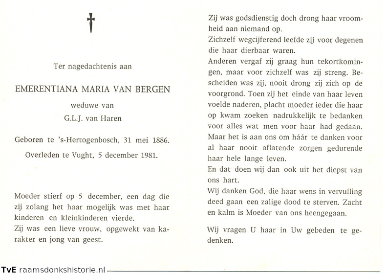Emerentiana Maria van Bergen G.L.J. van Haren