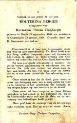 Wouterina Berger Hermanus Petrus Huijbregts