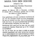 Maria van den Berghe Joannes Ludovicus Carolus Franciscus Roelandt