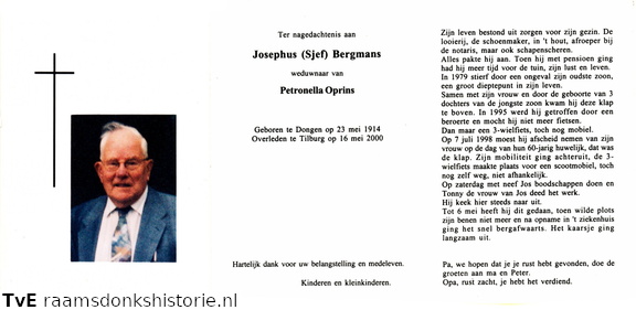 Josephus Bergmans Petronella Oprins