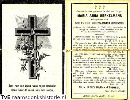 Maria Anna Berkelmans Johannes Bernardus Schonis
