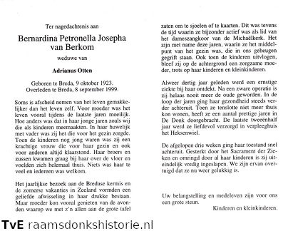 Bernardina Petronella Josepha van Berkom Adrianus Otten
