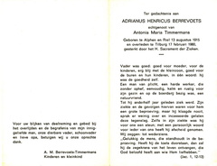 Adrianus Henricus Berrevoets Antonia Maria Timmermans