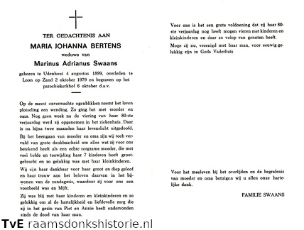 Maria Johanna Bertens Marinus Adrianus Swaans