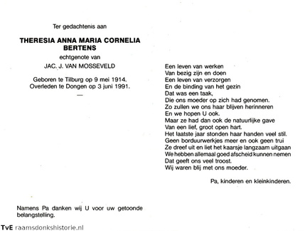 Theresia Anna Maria Cornelia Bertens Jac. J. van Mosseveld