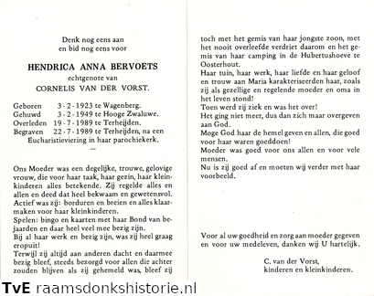 Hendrica Anna Bervoets Cornelis van der Vorst