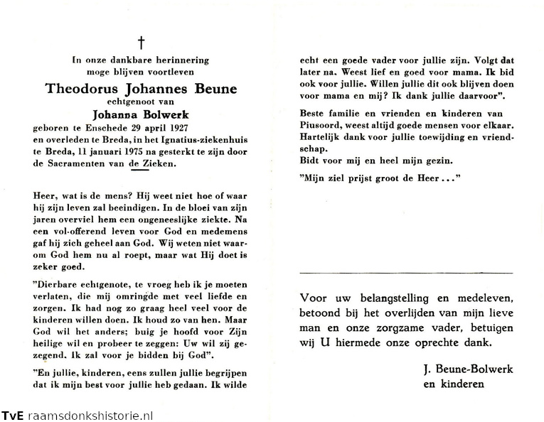 Theodorus Johannes Beune Johanna Bolwerk