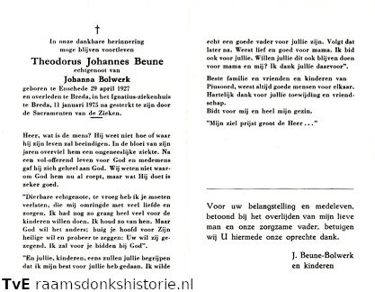 Theodorus Johannes Beune Johanna Bolwerk