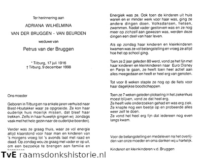 Adriana Wilhelmina van Beurden  Petrus van der Bruggen