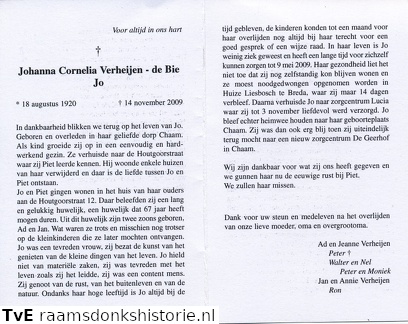 Johanna Cornelia de Bie Piet Verheijen
