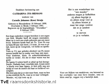 Catharina Biemans Cornelis Johannes Struijs