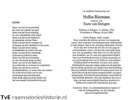 Nellie Biemans Toon van Dongen