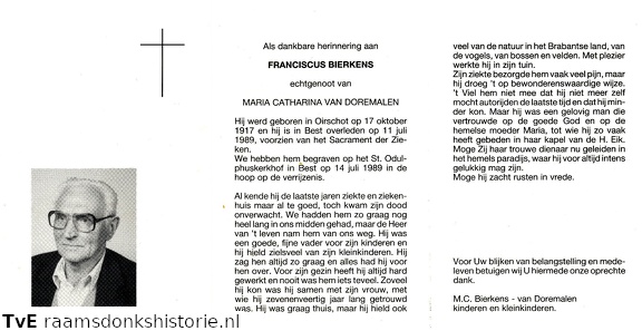 Franciscus Bierkens Maria Catharina van Doremalen