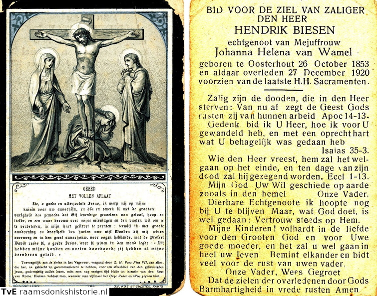 Hendrik Biesen Johanna Helena van Wamel