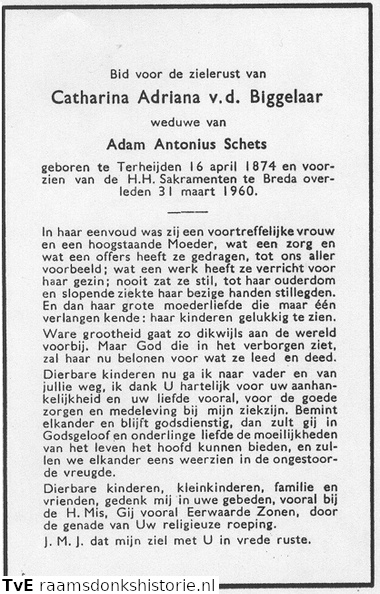 Catharina Adriana  van den Biggelaar Adam Antonius Schets
