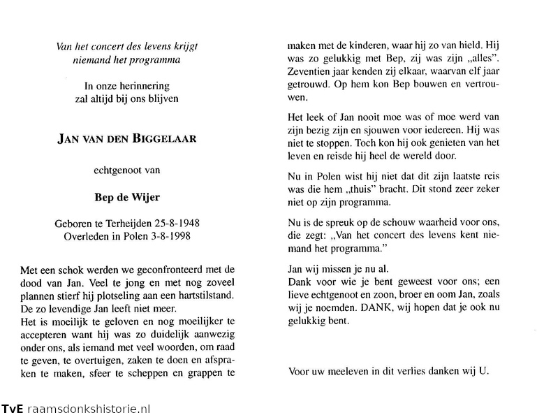 Jan van den Biggelaar Bep de Wijer