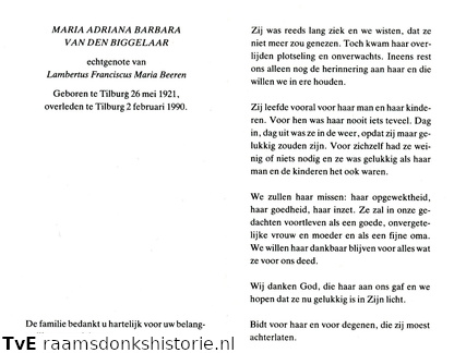 Maria Adriana Barbara van den Biggelaar Lambertus Franciscus Maria Beeren