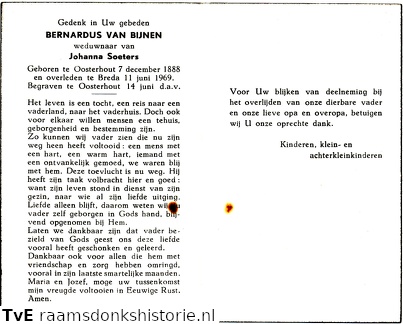 Bernardus van Bijnen Johanna Soeters