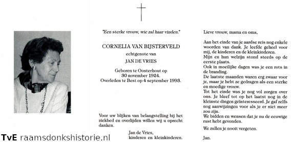 Cornelia van Bijsterveld Jan de Vries