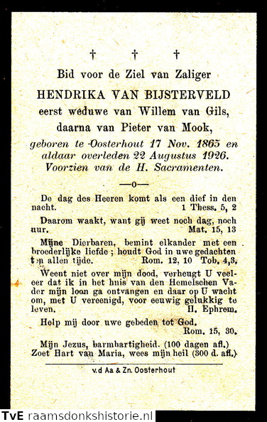 Hendrika van Bijsterveld Pieter van Mook Willem van Gils