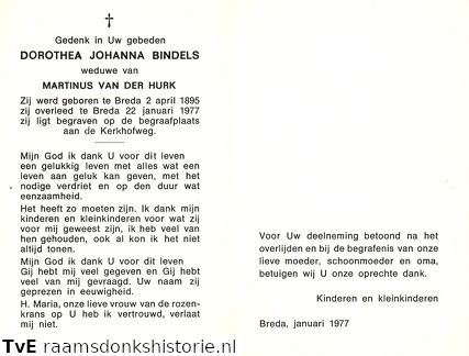 Dorothea Johanna Bindels Martinus van der Hurk