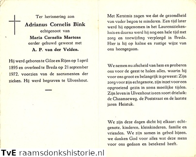 Adrianus Cornelis Bink Maria Cornelia Martens A.P. van der Velden
