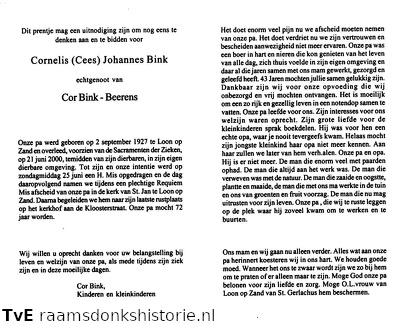 Cornelis Johannes Bink Cor Beerens